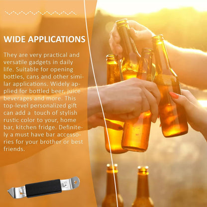 3 Pack Magnetic Bottle Openers Stainless Steel Flat Bottle Opener, Solid and Beer Openers Small Bottle Opener Can Tapper with Magnet for Camping and Traveling5