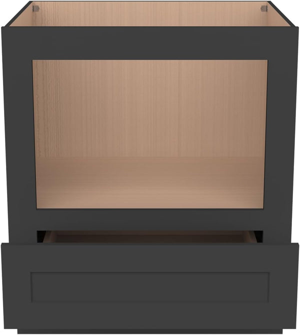 Microwave Base Cabinet – Solid Wood Shaker Style Kitchen Storage Base Unit with Drawer & Soft-Close Doors, RTA Pantry Cupboard for Dining Room, Coffee Bar 30" W X 24" D X 34 1/2" H (Charcoal Black)5