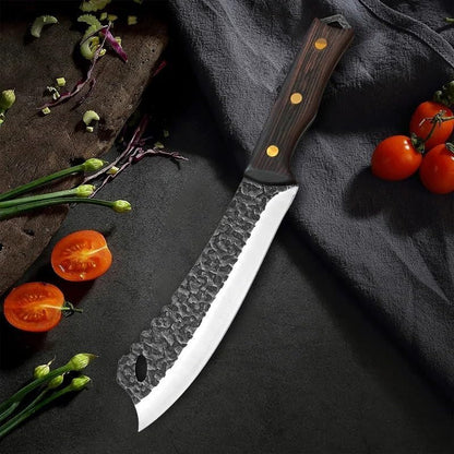 Meat Cleaver, 7 Inch Hand Forge Butcher Boning Knife Cleaver Meat Fruit Vegetables Kitchen Knives Wood Handle Chef Cleaver Meat Utility Butcher Knife3