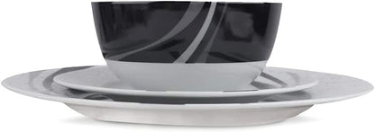 18-Piece Complete Kitchen Dinnerware Set, Microwave and Dishwasher Safe, Plates, Dishes, Bowls, Swirl, Heat Resistant, Service for 6, Everyday Use5