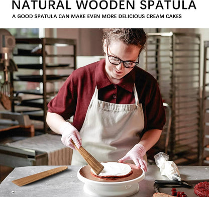 Flat Wooden Spatulas for Cooking, 2-Piece Acacia Wood Set, 12 Inch4