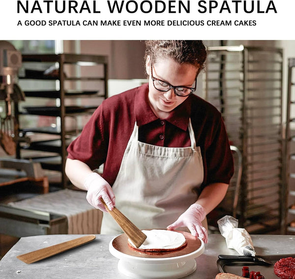 Flat Wooden Spatulas for Cooking, 2-Piece Acacia Wood Set, 12 Inch4