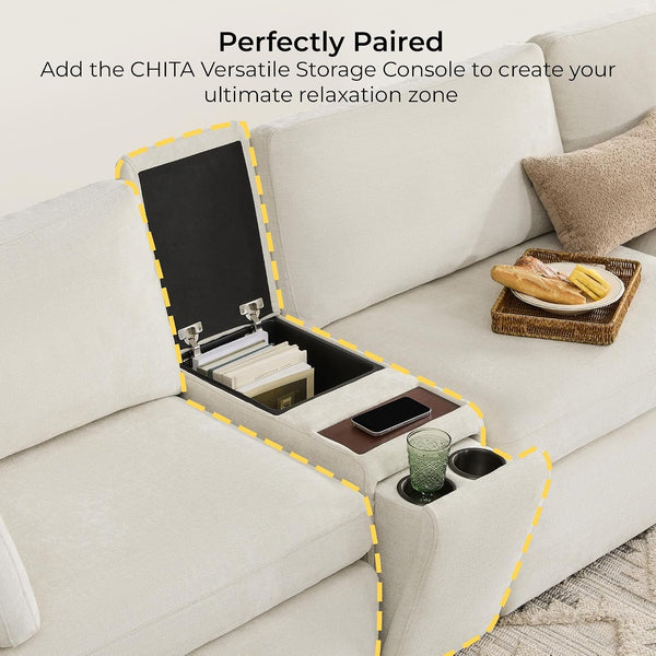 CHITA 146" Modular Sectional Sofa, 6 Seat Modular Couch, Linen6
