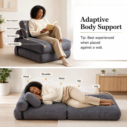 Foldable Bed Chair for Adults, 3-In-1 Foam Fold Out Couch, Dorm Chair Bed4