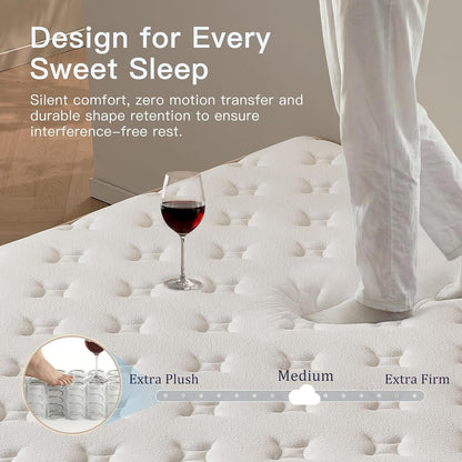 Queen Mattress, 12 Inch Queen Size Mattresses, Memory Foam Mattress in a Box with Pocket Coils, Relieve Pressure with Medium Support, Certipur-Us Certified, Hybrid Mattress Queen6