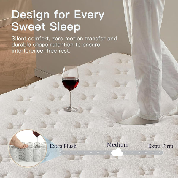 Queen Mattress, 12 Inch Queen Size Mattresses, Memory Foam Mattress in a Box with Pocket Coils, Relieve Pressure with Medium Support, Certipur-Us Certified, Hybrid Mattress Queen6