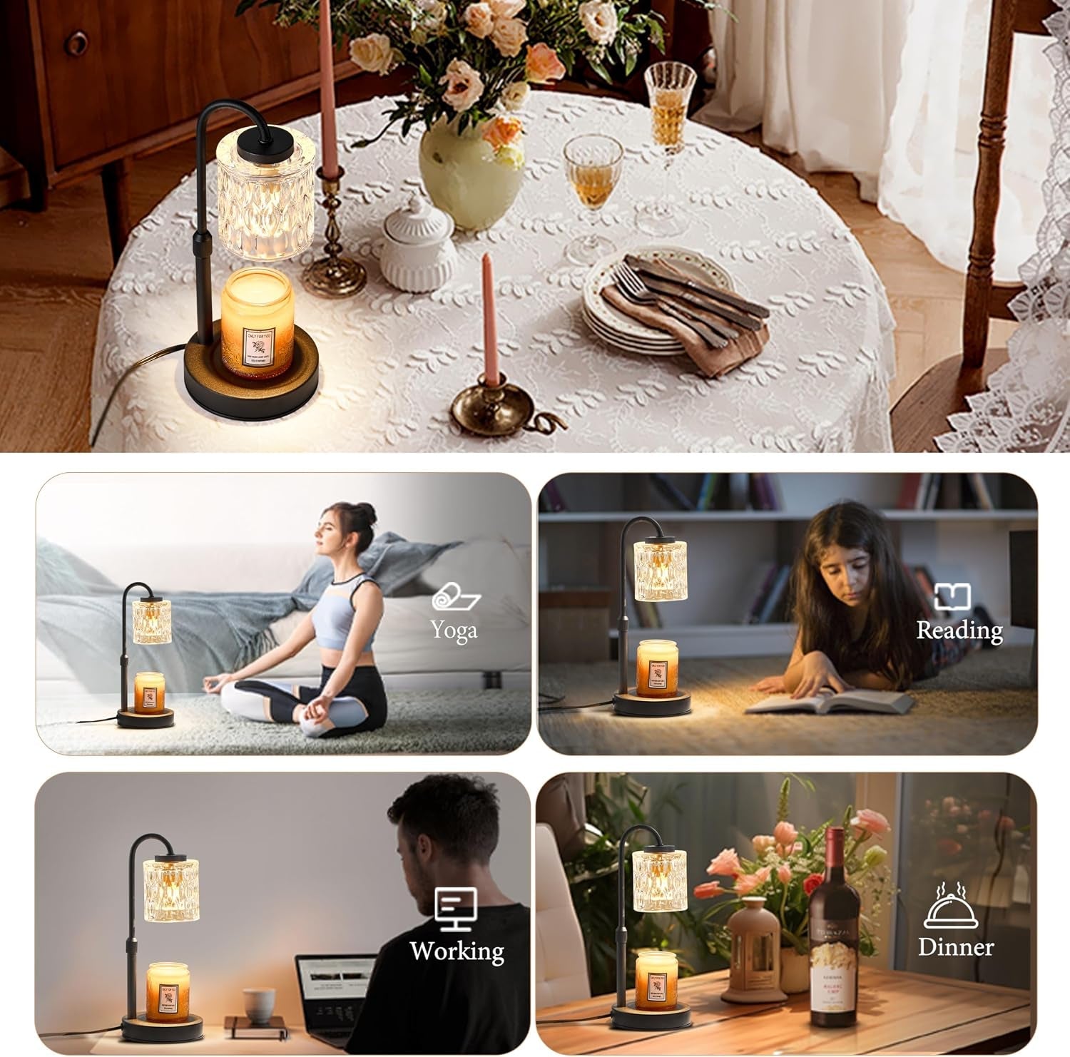 dimmable-candle-warmer-lamp-with-timer-height-adjustable-candle-warmer-for-jar-candles-electric-wax-melt-warmer-for-home-decor-house-warming-gifts-birthday-gifts-for-women-black-clear