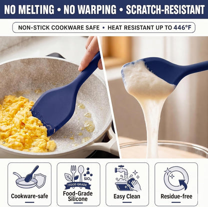 Kitchen Utensils Set,9 PCS Silicone Cooking Utensils Set Spatula Set,Tongs,Spoon,Whisk,Brush,Dishwasher Safe Kitchen Gadgets for Non-Stick Cookware,Home Essential，Kitchen Appliances(Navy Blue)5