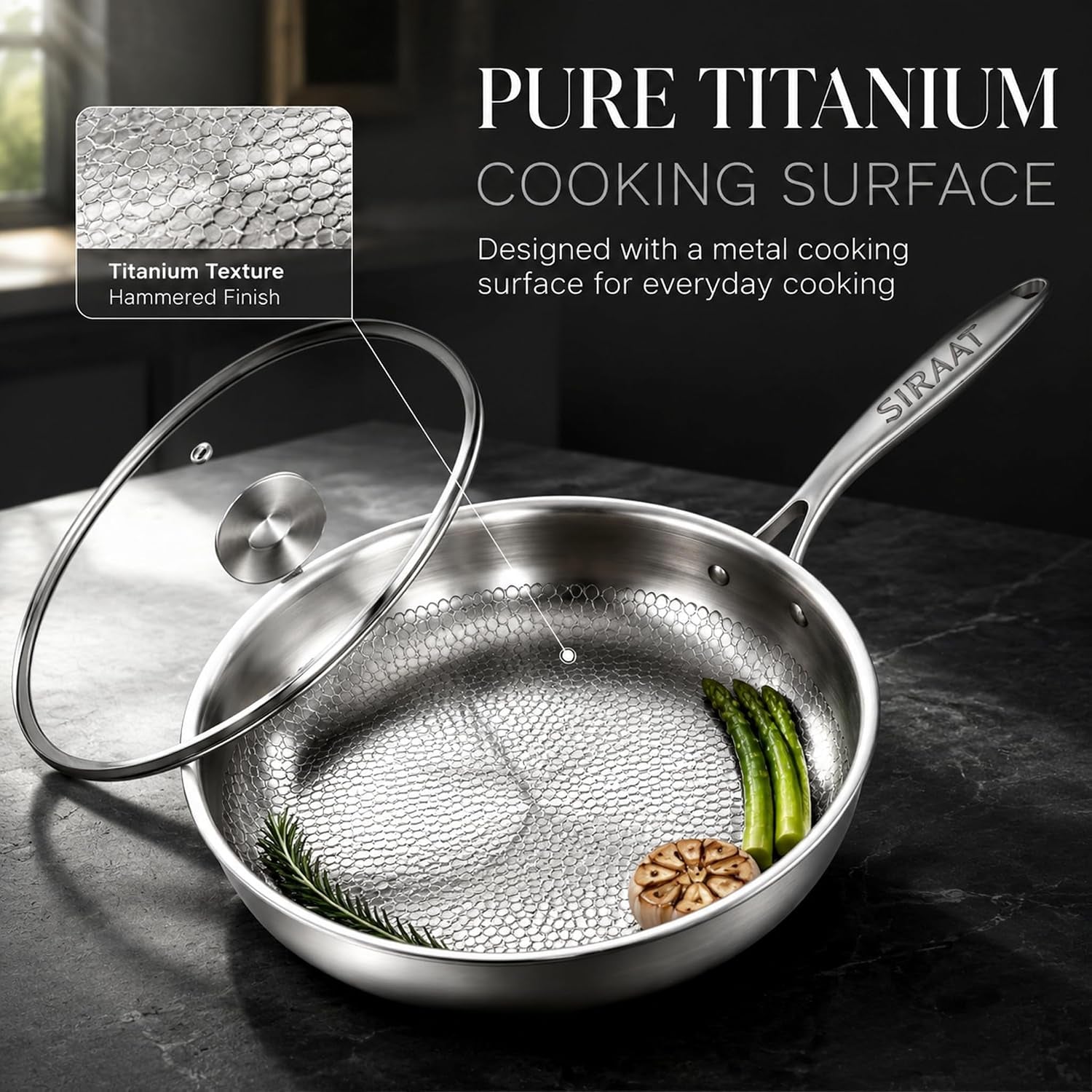 12-inch-titanium-frying-pan-pure-titanium-cooking-surface-with-hammered-pattern-pfas-free-3-ply-stainless-steel-induction-skillet-high-heat-oven-safe-coating-free-pan-with-tempered-glass-lid