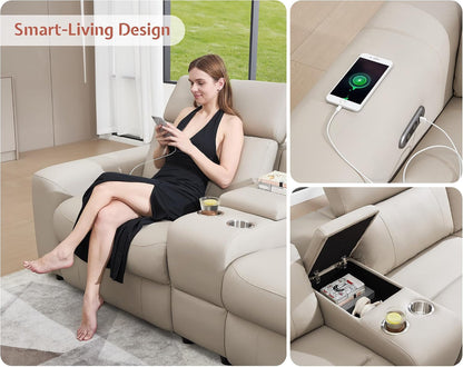 Power Reclining Sectional, Sectional Recliner, Leather Reclining Sectional5
