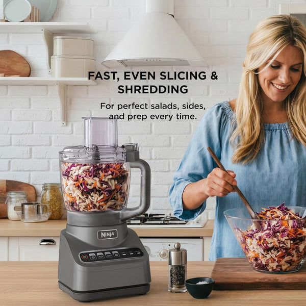 Ninja Professional plus Food Processor, 1000PW, 9-Cup, Grey, BN601 | Auto-Iq Presets Chop, Slice, Puree & Mix Dough. 9-Cup Bowl, 3 Blades, Feed Chute & Pusher. Dishwasher-Safe Parts.6