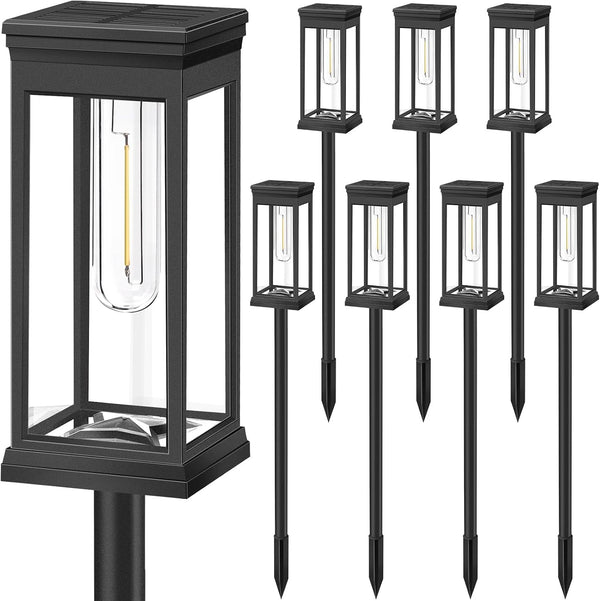 8-Pack Solar Pathway Lights Outdoor, Landscape Lights Warm White8