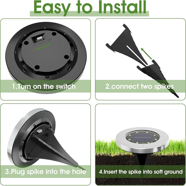 Solar Lights Outdoor Waterproof, Warm White, 16 Pack Ground Lights5