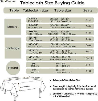 Cotton Square Tablecloth 70 X 70 Green Fabric Farmhouse Cloth Tablecloths Outdoor Table Cloth for Picnic Table Cover (Green,70"X70",Square)6