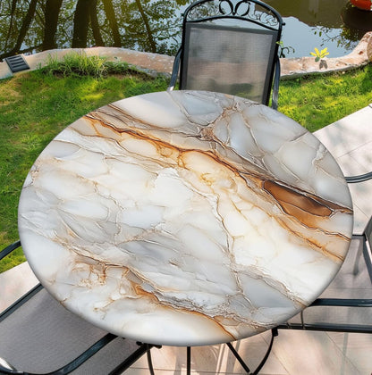 48 Inch Marble round Tablecloth Elastic Tablecloths Fitted Indoor Outdoor round Table Cover Washable Reusable Tablecover for Kitchen Picnic Party1