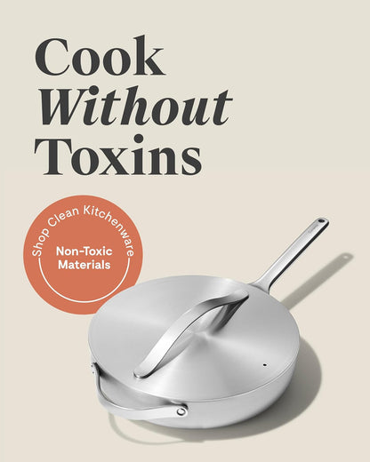 Caraway 4.5 Qt Stainless Steel Sauté Pan | 5-Ply Stainless Steel, Oven Safe and Stovetop Agnostic, Non-Toxic, PTFE and PFOA Free2