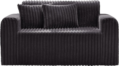 2-Seater Foam Sofa with Pillows Comfy Couch for Small Spaces8