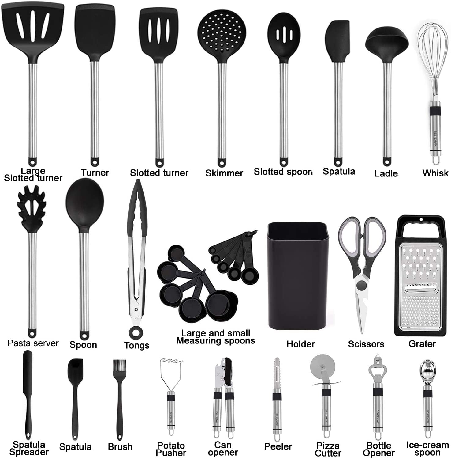 kitchen-utensil-set-silicone-cooking-utensils-33-kitchen-gadgets-spoons-for-nonstick-cookware-silicone-and-stainless-steel-spatula-set-best-kitchen-tools-useful-pots-and-pans-accessories