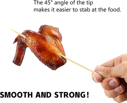 200 PCS Bamboo Skewers, 12 Inch Wooden Skewers for Appetizers Fruit Kebabs | Mini Food Sticks for Barbecue Grilling Burger Sausage, Natural Cocktail Picks for Drinks, Long Toothpicks Tooth Picks8