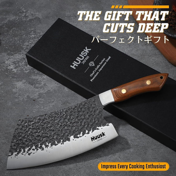 Meat Cleaver Knife Heavy Duty, 7 Inch Butcher Knife for Meat Cutting2