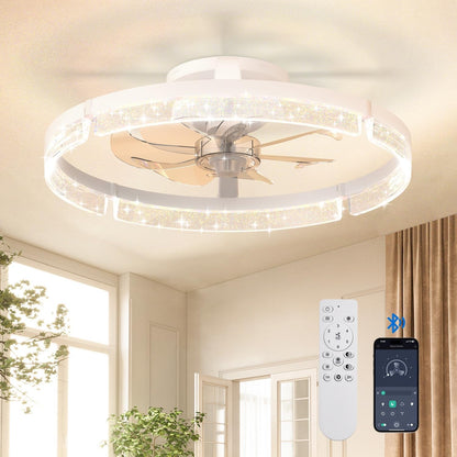20" Ceiling Fans with Lights and Remote, Low Profile Fandelier1