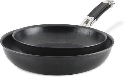 Smart Stack Hard-Anodized Nonstick Frying Pan Set, 10 & 12-Inch | Durable Skillet Set, Stackable Design for Easy Storage, Durable Construction, in Black13