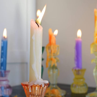 Hippie Drippy Drip Candles - Pack of 6 Dripping Taper - Wine Bottle Melting Candles (Ivory)9