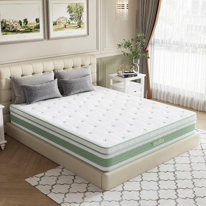 King Size Mattress 14 Inch, Hybrid Mattress in a Box|Gel Memory Foam & Individual Pocket Springs, Medium Firm, Motion Isolation, Cool Sleep & Pressure Relief, Certipur-Us1