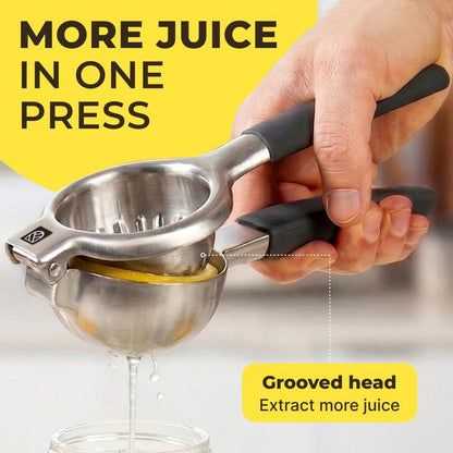 Large Lemon Squeezer Stainless Steel Press - Non-Slip Grip, Heavy Duty, Manual Design - Effortless Pro-Grade Lemon, Lime, Orange, and Citrus Fruit Hand Held Lemon Juicer Squeezer - No Seeds, Max Juice2