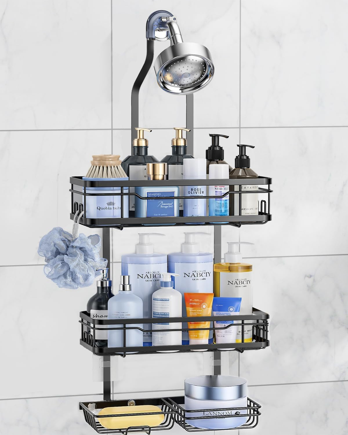 shower-caddy-hanging-over-the-shower-head-rustproof-shower-organizer-hanging-with-soap-scrub-holder-non-slip-stainless-steel-bathroom-storage-rack-shelves-no-drilling-black