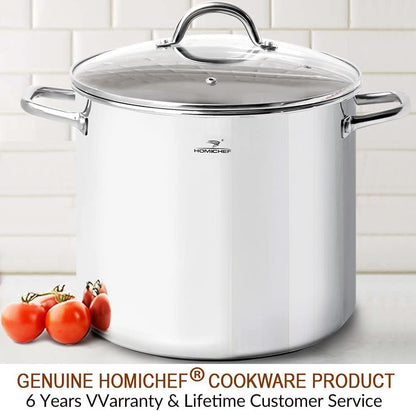 LARGE STOCK POT 24 Quart with Lid - Nickel Free Stainless Steel Cookware Stockpot 24 Quart - Healthy Cookware Polished Stockpots - Heavy Duty Induction Pot Soup Pot with Lid7