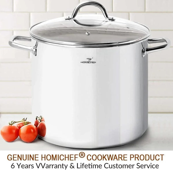 LARGE STOCK POT 24 Quart with Lid - Nickel Free Stainless Steel Cookware Stockpot 24 Quart - Healthy Cookware Polished Stockpots - Heavy Duty Induction Pot Soup Pot with Lid7