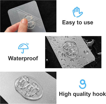 Upgraded Shower Caddy Adhesive Replacement,Strong Adhesive Hooks for Shower Caddy, Waterproof Shower Shelf Adhesive, Shower Adhesive Strips for Shower Organizer and Kitchen Racks (5 Pcs(Double Hooks))3