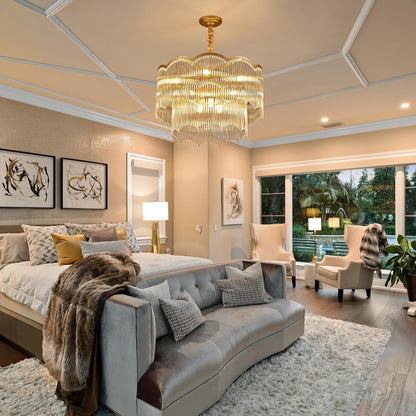 Salaiwei  22.83" 8 Light Gold Crystal Chandelier for Dining Room5