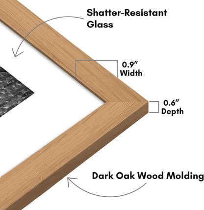 9X12 Picture Frame - Matted to 6X8 - Dark Oak3