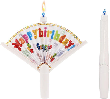 2Pcs Novelty Fan Birthday Candle, Pop-Up Surprise Clown Candles1