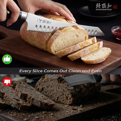 Bread Knife for Homemade Bread,Serrated Blade 10 in with Cover3