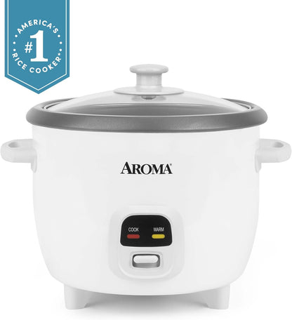 Rice Cooker, 3-Cup (Uncooked) / 6-Cup (Cooked), Small Rice Cooker, Oatmeal Cooker, Soup Maker, Auto Keep Warm, 1.5 Qt, White, ARC-393NG2