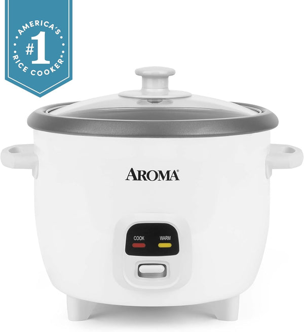 Rice Cooker, 3-Cup (Uncooked) / 6-Cup (Cooked), Small Rice Cooker, Oatmeal Cooker, Soup Maker, Auto Keep Warm, 1.5 Qt, White, ARC-393NG2