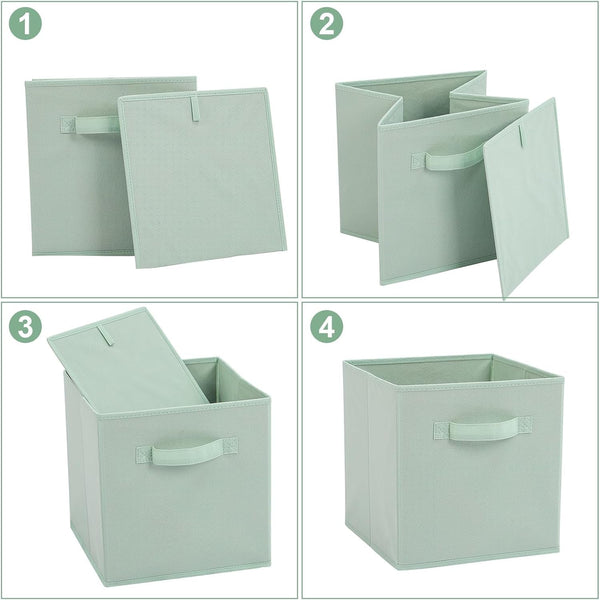 13X13X13 Inch Fabric Storage Bins 6 Pack Fun Colored Durable Storage Cubes with Handles Foldable Cube Baskets for Home, Kids Room, Closet and Toys Organization Multi Colors7