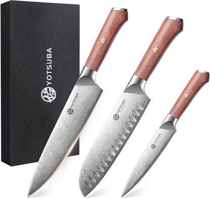 3 PCS Japanese Kitchen Knife Set with Full Tang Rosewood Handle | Razor Sharp High Carbon Stainless Steel Chef Knives, Premium Gift Box for Home Chefs1