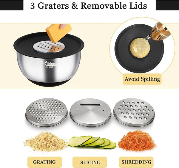 Mixing Bowls with Airtight Lids, Stainless Steel Mixing Bowls Set3