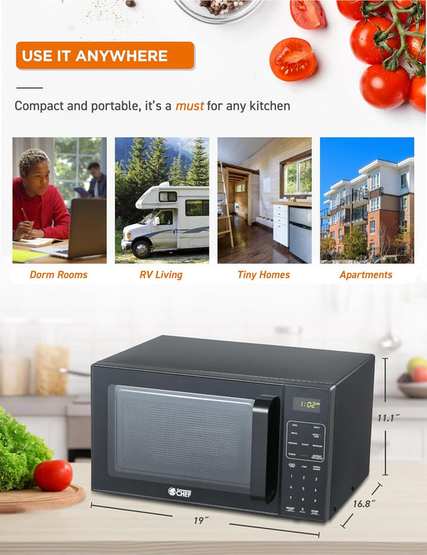 5-In-1 Countertop Microwave Air Fryer Combo, CHMF9BG, Black | 0.9 Cu. Ft. Capacity, Microwave Air Fryer Convection Oven Bake and Roast, 900W, 10.6” Turntable Plate7