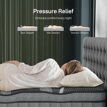 King Size Mattress 16 Inch, Upgraded Luxury Hybrid King Mattress in a Box4