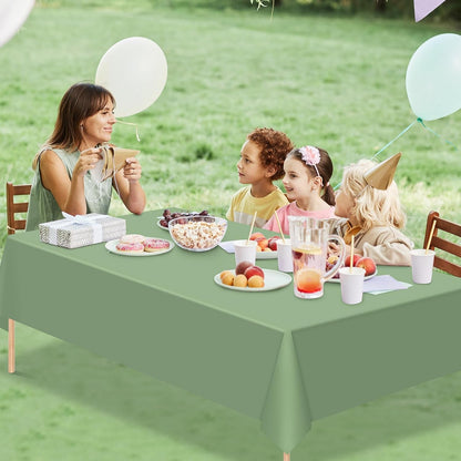 3Pack Sage Green Plastic Tablecloths for Rectangle Tables, Light Green Disposable Tablecloth, Waterproof Sage Green Table Cover for Birthday Bridal Wedding Baby Shower Party Decorations, 54 X 108Inch8
