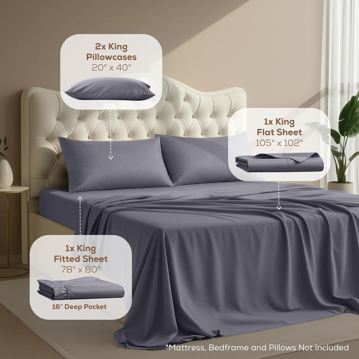 king-sheets-set-4-pieces-16-deep-pocket-hotel-luxury-bed-sheets-grey