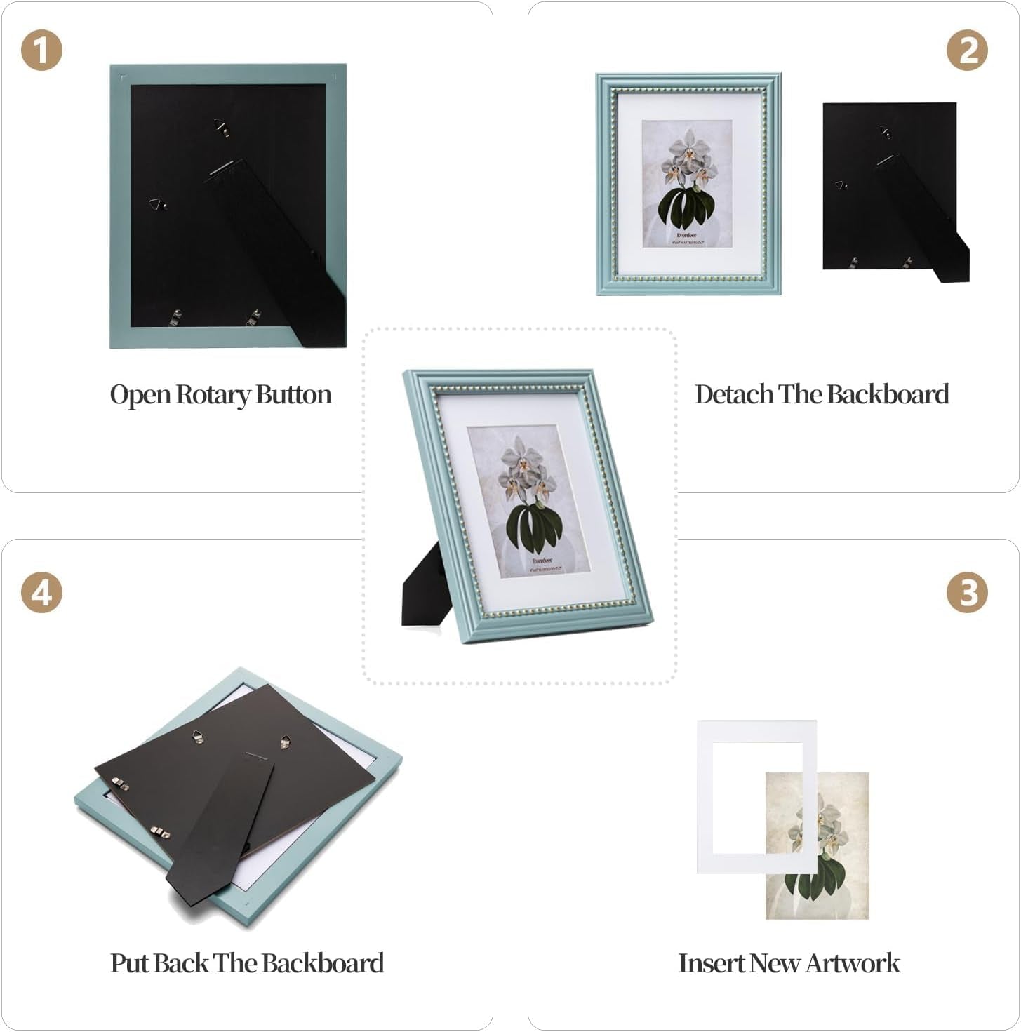 8x10-blue-picture-frame-engineered-wood-with-real-glass-gold-beaded-border-matted-to-5x7-vertical-and-horizontal-for-tabletop-or-wall-hanging