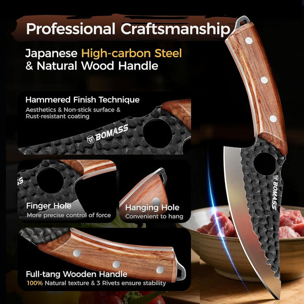 Viking Knife, Hand Forged Japanese Chef Knife with Sheath3
