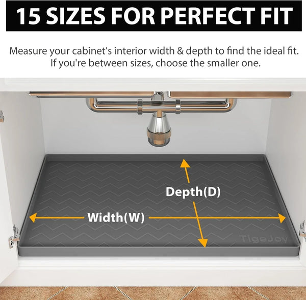 under Sink Mats for Kitchen Waterproof 34" X 22", Cabinet Liner7