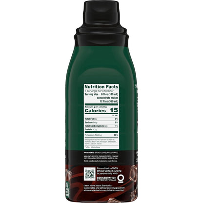 Starbucks Cold Brew Coffee Concentrate Signature Black, 32 Fl Oz Bottle | 100% Arabica Cold Brew Concentrate; Signature Black, Unsweetened; Mix with Water; 32 Fl Oz Multi-Serve Bottle2